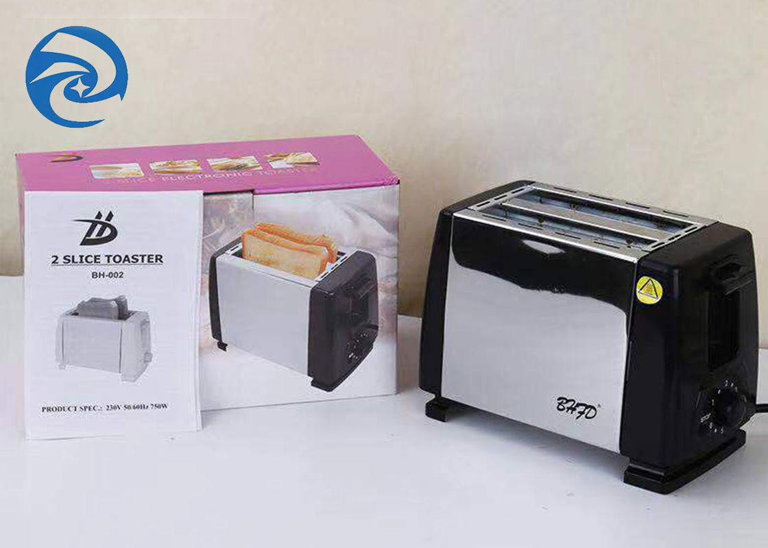 เครื่องปิ้งขนมปัง 220V 750W 2 ชิ้น Stainless Steel 6 Speed