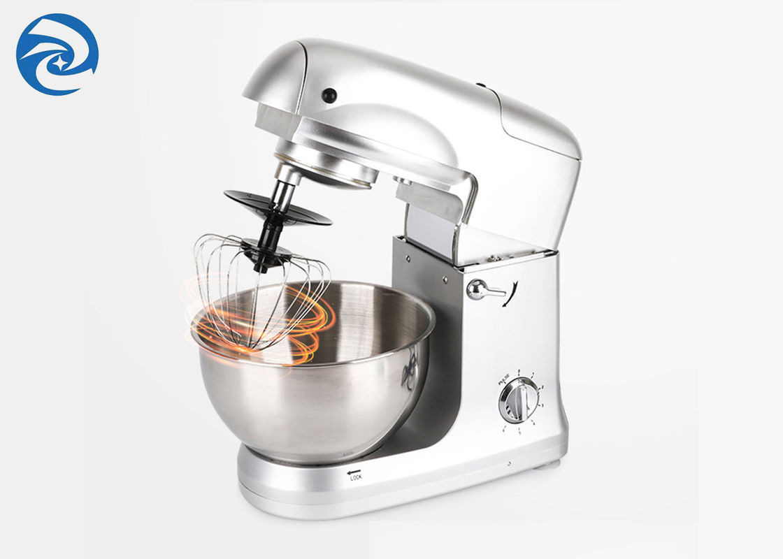 เครื่องผสมอาหารแบบตั้งพื้นสีเงิน 1000W 5 Quart Stainless Steel 5 Liter