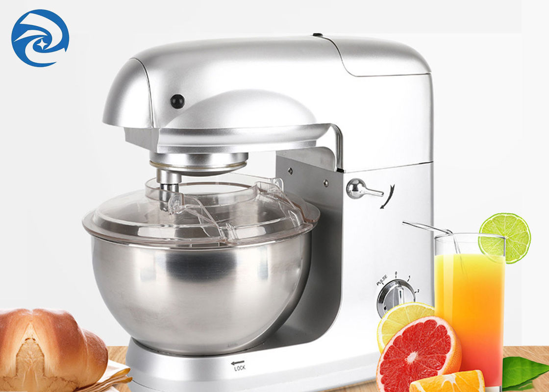 เครื่องผสมอาหารแบบตั้งพื้นสีเงิน 1000W 5 Quart Stainless Steel 5 Liter