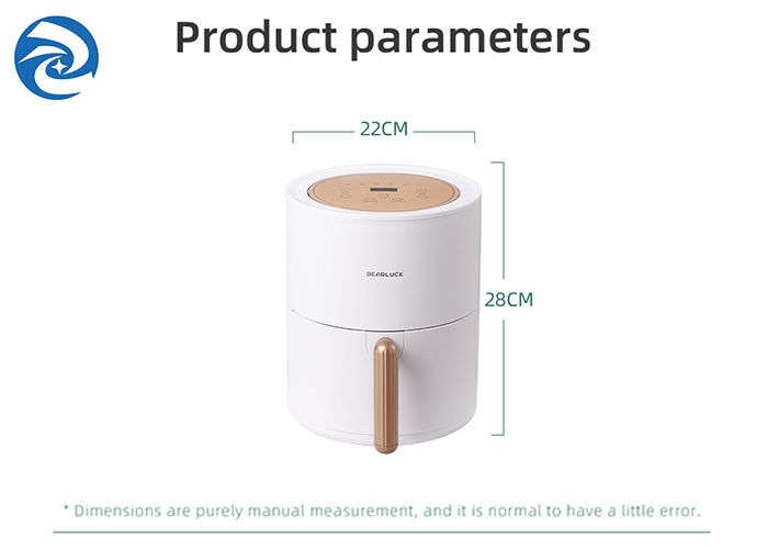 800W 2.5L Smart Home Air Fryer 2.6qt มัลติฟังก์ชั่นกลม