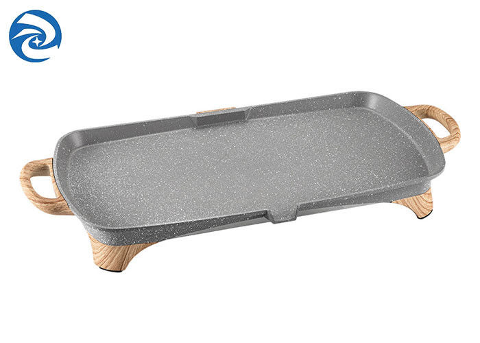Stone Wood Grain เตาไฟฟ้า Griddles Skillets 1350W 220V