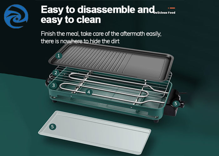 เตาย่างไฟฟ้าไร้ควัน Griddles Skillets 1500W 3-10 คน