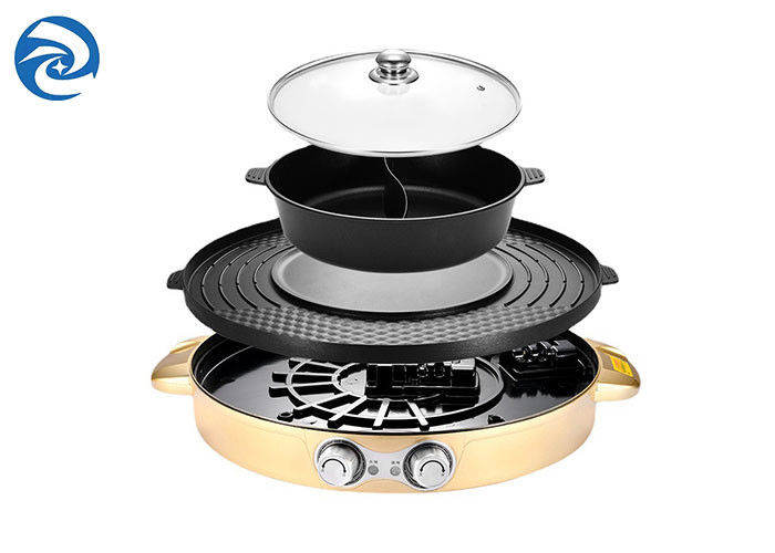1700W เตาย่างไฟฟ้า Griddles Skillets ทั้งหมดในที่เดียว 36x11cm